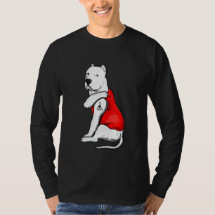 Camiseta Mens Dogo Argentino Cachorro Tatuagem Adoro Pai