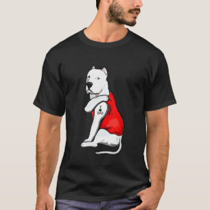 Camiseta Mens Dogo Argentino Cachorro Tatuagem Adoro Pai
