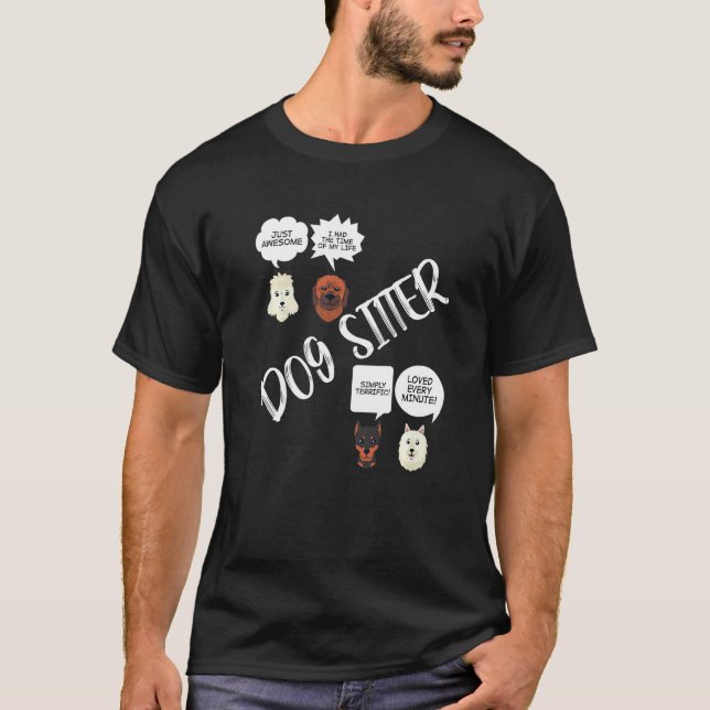 Camiseta Mens Dogsitter O Que Meus Clientes Dizem Puppy Dog (Frente)