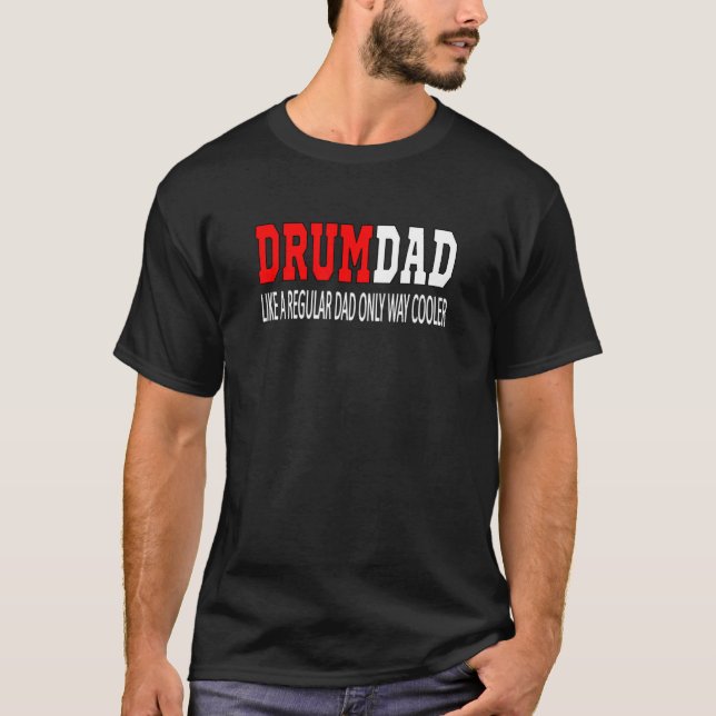 Camiseta Mens Drumdad Como Um Tambor De Drummer De Pai Norm (Frente)