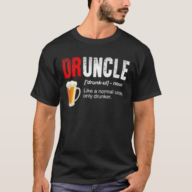 Camiseta Mens Drunker Como Um Tio Normal Só Bêbado (Frente)