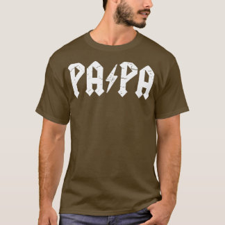 Camiseta Mens Duro Rock Pai Papa Lightning Bolt