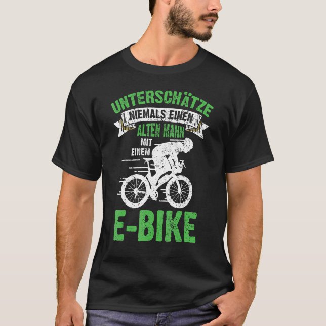 Camiseta Mens E Bike Bicicleta Velho Dizendo Ebike Masculin (Frente)
