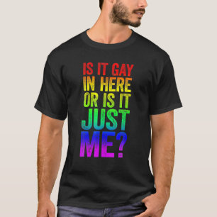 Camiseta Mens É Gay Aqui Ou Sou Apenas Eu Orgulho LGBT