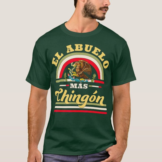 Camiseta Mens El Abuelo Mas Chingon Funny Flag Mexicano (Frente)