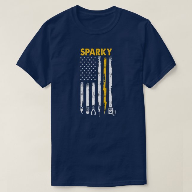 Camiseta Mens Eletronics US Flag Sparky  (Frente do Design)