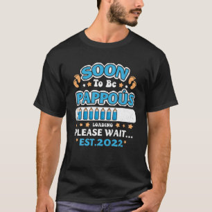 Camiseta Mens Em Breve A Carregar Pappous EST 2022 Engraça
