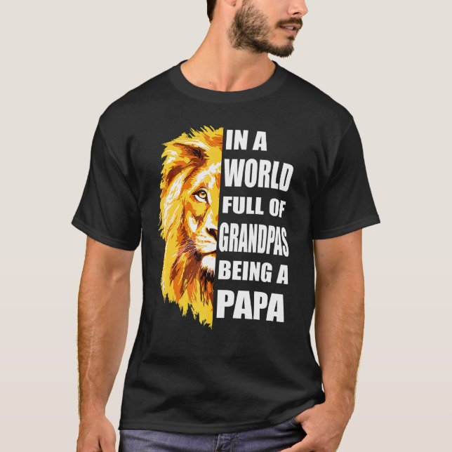 Camiseta Mens Em Um Cheio Mundial De Avós Sejam Um Vovô Pap (Frente)