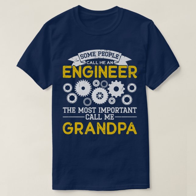 Camiseta Mens Engineering Dad Grandpa Engineer  (Frente do Design)