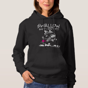 Camiseta Mens Engolir Bebê Não Cuspir Carpa Pescar Pop