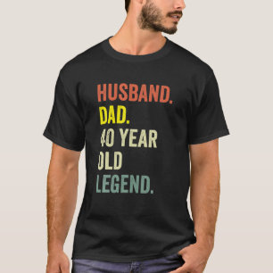 Camiseta Mens Engraçado aniversário de 40 anos Vintage Pai
