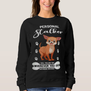 Camiseta Mens Engraçado Cachorro Chihuahua Personal Stalker