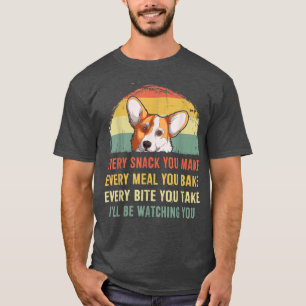 Camiseta Mens Engraçado Corgi Retrai Cada Snack Que Você Fa