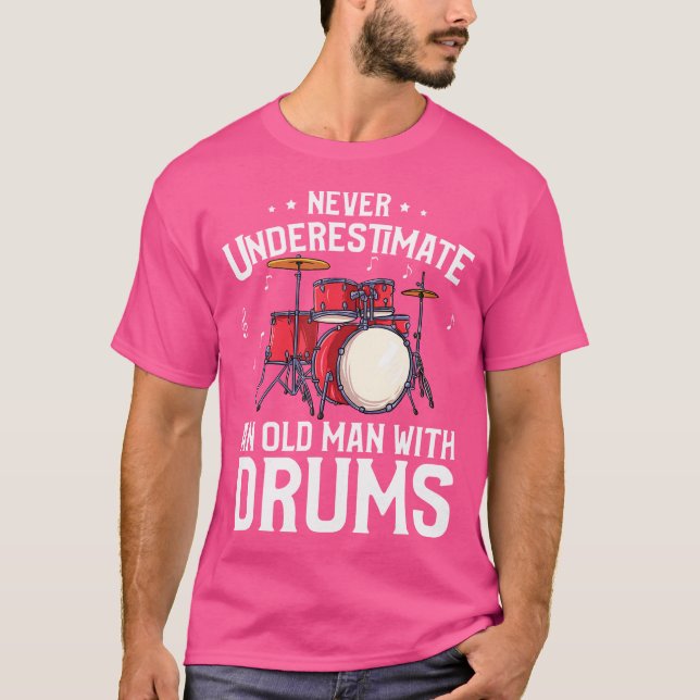 Camiseta Mens Engraçado Drummer Presente - Nunca Subestimar (Frente)