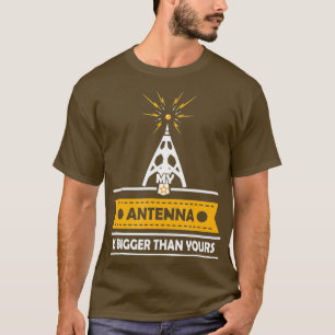 Camiseta Mens Engraçado Ham Rádio Presente Minha Antena 