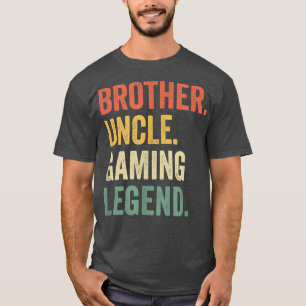 Camiseta Mens Engraçado Irmão Gamer Tio Jogos Legenda Vinta