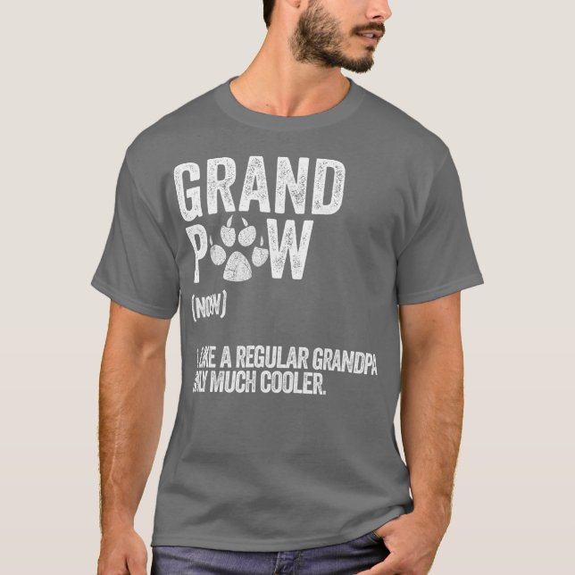 Camiseta Mens Engraçado, Melhor Cachorro Vovô, Retro. (Frente)