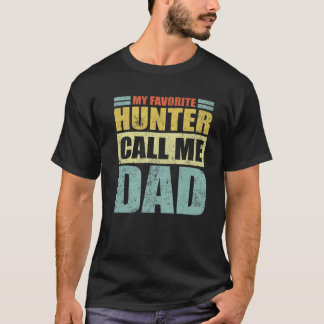 Camiseta Mens Engraçado Meu Caçador Favorito Me Chama De Pa