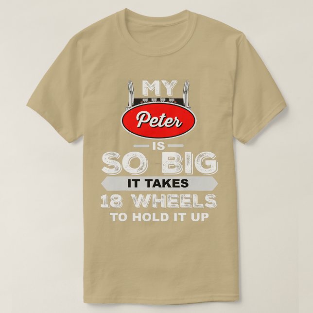 Camiseta Mens Engraçado Motorista Meu Peter é Tão Grande Ca (Frente do Design)