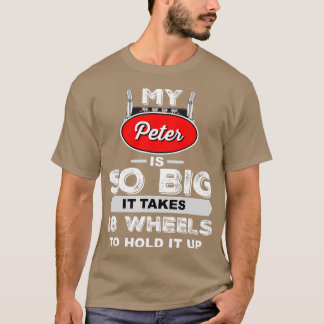 Camiseta Mens Engraçado Motorista Meu Peter é Tão Grande Ca