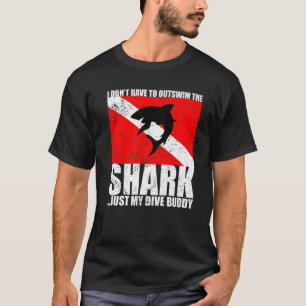 Camiseta Mens Engraçado, não tenho que atravessar o tubarão