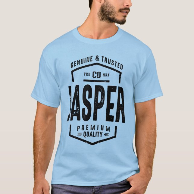 Camiseta Mens Engraçado Nome Personalizado Jasper (Frente)