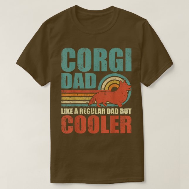 Camiseta Mens Engraçado Pai De Corgi Como Um Pai Regular Ma (Frente do Design)
