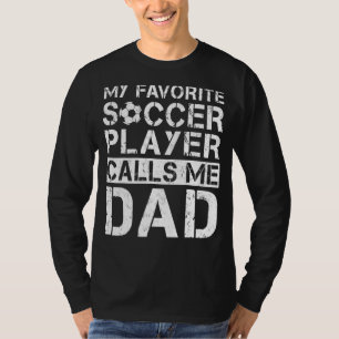 Camiseta Mens Engraçado Pai De Futebol Meu Jogador De Futeb