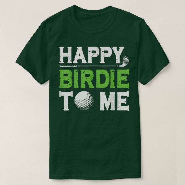 Camiseta Mens Engraçado Pai De Golfe Dizendo Feliz Birdie P (Frente do Design)
