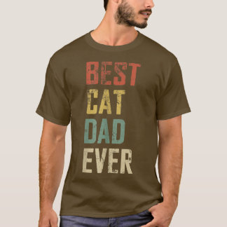 Camiseta Mens Engraçado Pai Dia Vintage Melhor Pai De Gato 