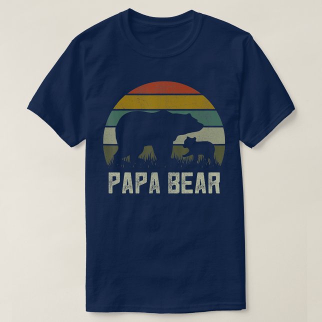 Camiseta Mens Engraçado Papá Urso Cub 1 Criança Dia de os p (Frente do Design)