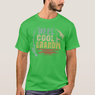 Camiseta Mens Engraçado Pesca teia Vintage Reel Legal Vovô