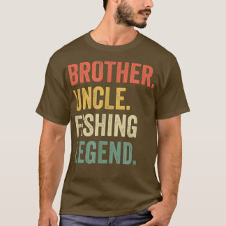 Camiseta Mens Engraçado Pescador Irmão Tio Pescador Legenda