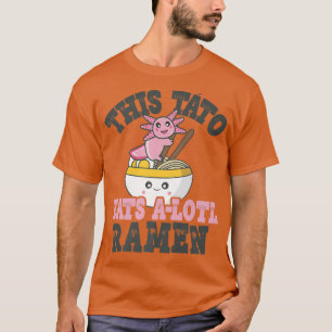 Camiseta Mens Engraçado Ramen Adorando Tato Cute Axolotl Co