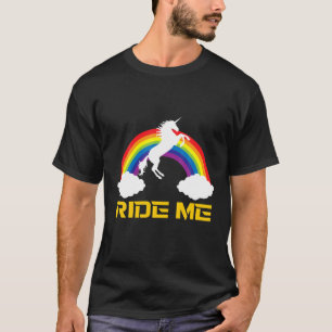 Camiseta Mens Engraçado Retro Me Montar Unicórnio Adulto