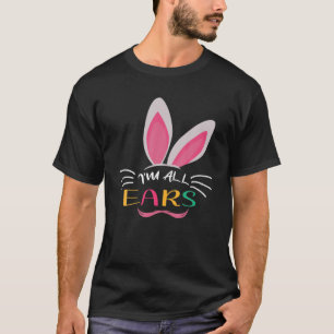 Camiseta Mens Engraçado Todas as Orelhas Páscoa Coelho Lega