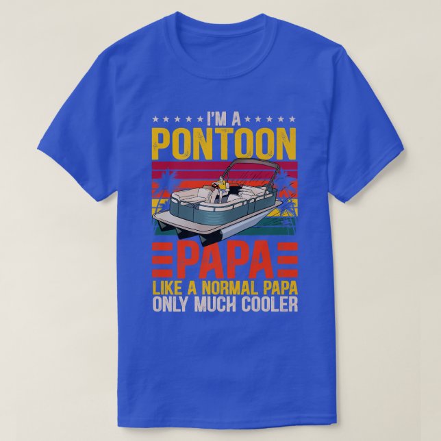 Camiseta Mens Engraçados Boat Pontoon Papa Como Uma Boa Pai (Frente do Design)