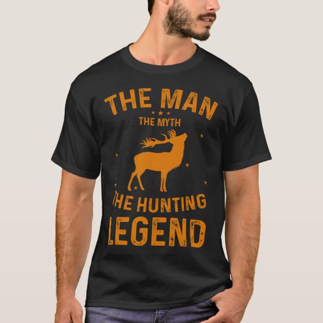 Camiseta Mens Engraçados Caçando Deer Hunter Coisas (Frente)