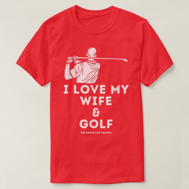 Camiseta Mens Engraçados Golfe Homens Eu Amo Minha Esposa e (Frente do Design)