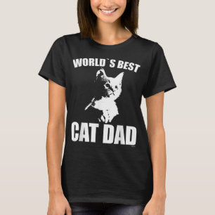 Camiseta Mens engraçados O MELHOR CAMISEIRO DE PAI DE GATO