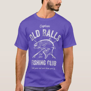 Camiseta Mens Engraçados Pescarando Aniversário Velho Bolas