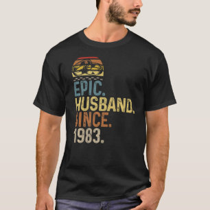 Camiseta Mens Epic Husband Desde 1983 Casamento Aniversário