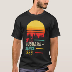 Camiseta Mens Epic Husband Desde 1989, feliz aniversário
