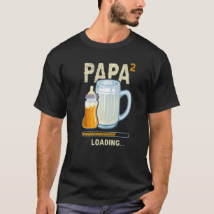 Camiseta Mens Esperam gêmeos pais segundo pai para o p