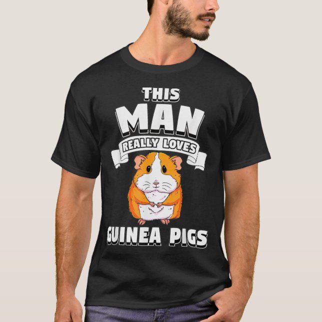 Camiseta Mens Este Homem Adora Mesmo A Guiné Porcos Cavy Gi (Frente)