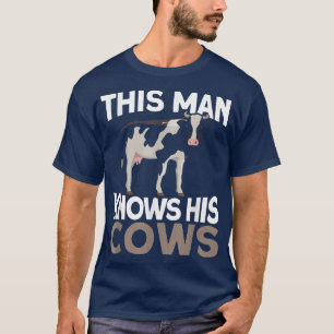 Camiseta Mens Este Homem Conhece As Vacas Farmer Fazenda Le