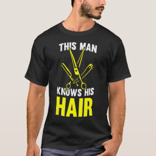 Camiseta Mens Este Homem Conhece Seu Cabelo De Cabelo Barbe