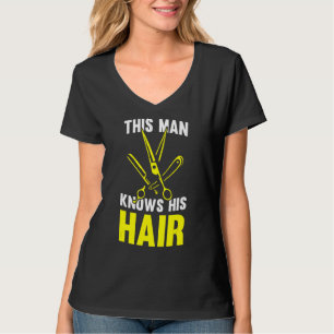 Camiseta Mens Este Homem Conhece Seu Cabelo De Cabelo Barbe