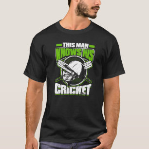 Camiseta Mens Este Homem Conhece Seu Jogador De Críquete Ba