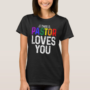 Camiseta Mens Este Pastor Ama-Te Orgulhosa Lésbica Gay